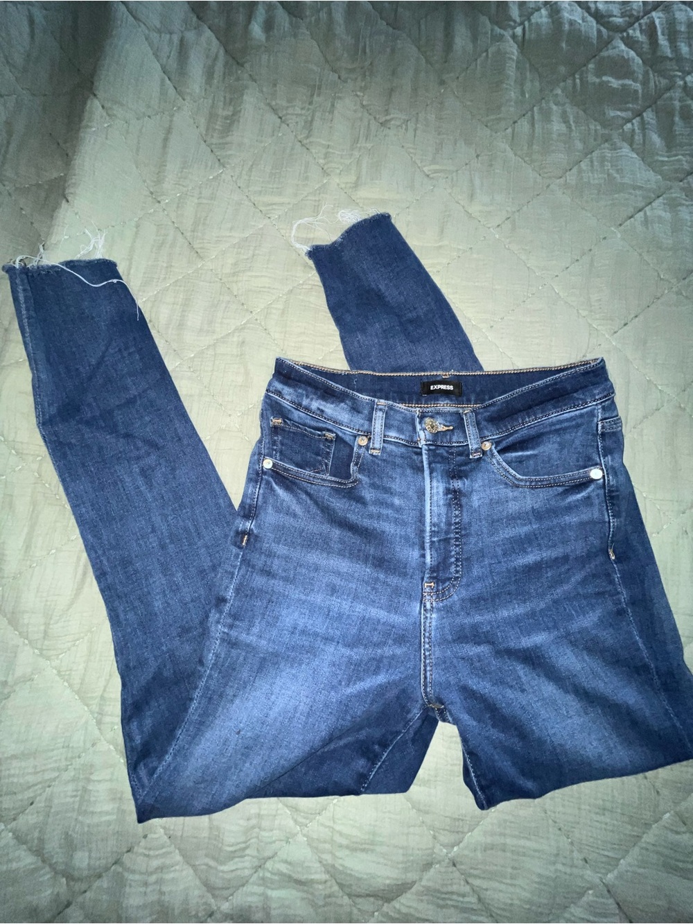 Express Skinny Jeans in Medium Blue Denim